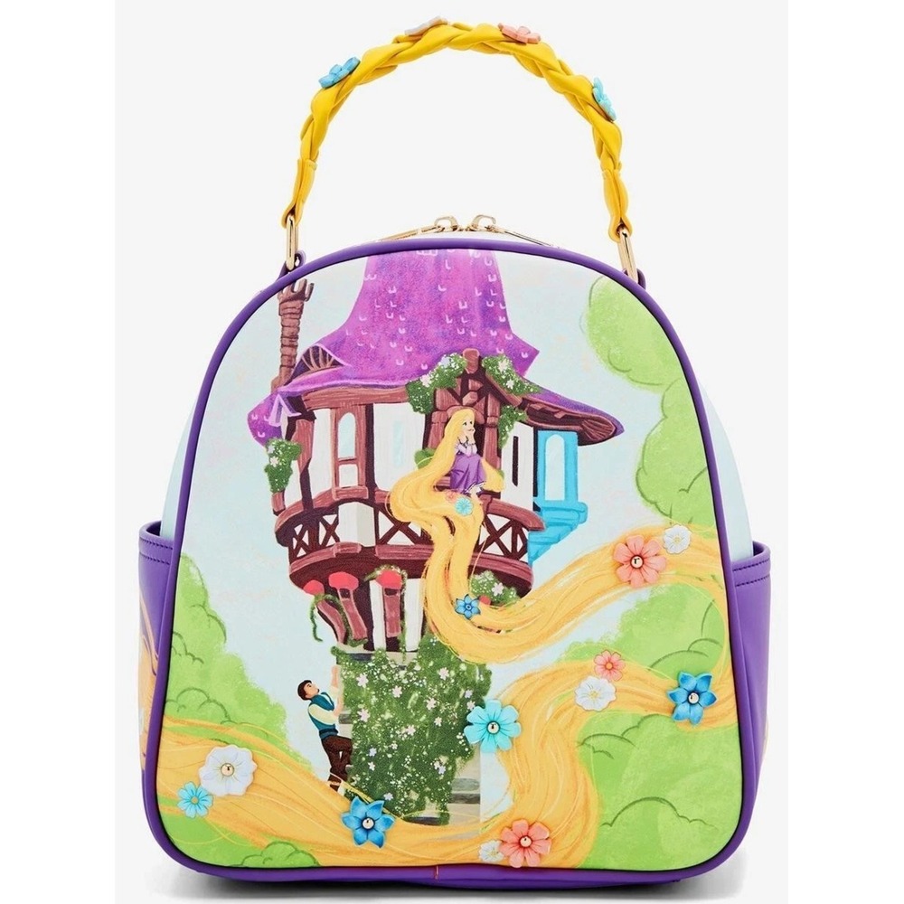 OurUniverse Disney Tangled Rapunzel & Flynn Woven Mini Backpack Exclusive NWOT
